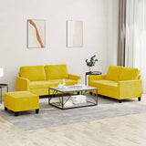 Ensemble de canapés 3 pcs avec coussins Jaune Velours
