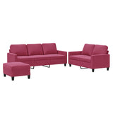 Ensemble de canapés 3 pcs avec coussins Rouge bordeaux Velours