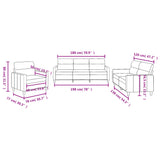 Ensemble de canapés 3 pcs avec coussins Noir Tissu