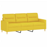 Ensemble de canapés 4 pcs avec coussins Jaune clair Tissu