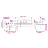 Ensemble de canapés 4 pcs avec coussins marron tissu