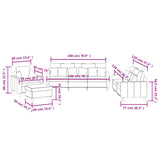 Ensemble de canapés 4 pcs avec coussins noir tissu