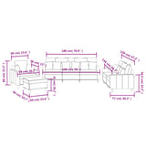 Ensemble de canapés 4 pcs avec coussins jaune clair tissu