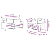 Ensemble de canapés 2 pcs avec coussins Gris clair Tissu