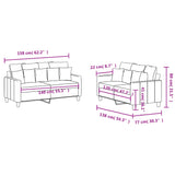 Ensemble de canapés 2 pcs avec coussins Jaune clair Tissu