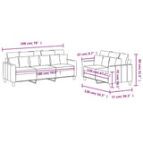 Ensemble de canapés 2 pcs avec coussins Gris foncé Tissu