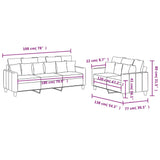 Ensemble de canapés 2 pcs avec coussins Noir Tissu