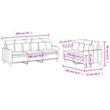 Ensemble de canapés 2 pcs avec coussins Jaune clair Tissu