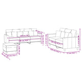 Ensemble de canapés 3 pcs avec coussins Rouge bordeaux Velours