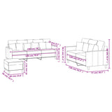 Ensemble de canapés 3 pcs avec coussins Jaune Velours