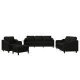 Ensemble de canapés 4 pcs avec coussins Noir Tissu