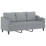 Ensemble de canapés 3 pcs coussins gris clair tissu