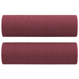 Ensemble de canapés 3 pcs avec coussins rouge bordeaux tissu
