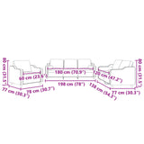 Ensemble de canapés 3 pcs avec coussins taupe tissu