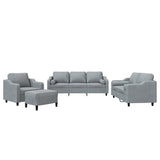 Ensemble de canapés 4 pcs coussins gris clair tissu