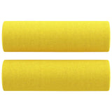 Ensemble de canapés 2 pcs avec coussins jaune clair tissu