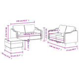 Ensemble de canapés 3 pcs avec coussins crème tissu