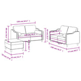 Ensemble de canapés 3 pcs avec coussins taupe tissu