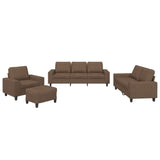 Ensemble de canapés 4 pcs marron tissu