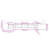 Ensemble de canapés 3 pcs avec coussins rouge bordeaux velours