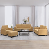 Ensemble de canapés 4 pcs avec coussins marron velours