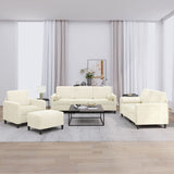 Ensemble de canapés 4 pcs avec coussins crème velours