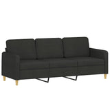 Ensemble de canapés 3 pcs avec coussins Noir Tissu