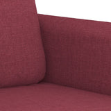 Ensemble de canapés 3 pcs avec coussins Rouge bordeaux Tissu