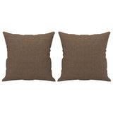 Ensemble de canapés 3 pcs avec coussins marron tissu