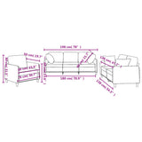 Ensemble de canapés 3 pcs avec coussins marron tissu