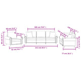 Ensemble de canapés 3 pcs avec coussins rouge bordeaux velours