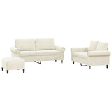 Ensemble de canapés 3 pcs avec coussins Crème Velours