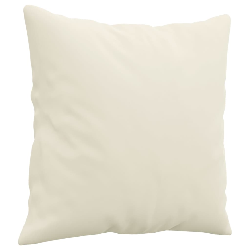 Ensemble de canapés 3 pcs avec coussins crème velours