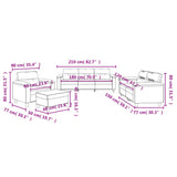 Ensemble de canapés 4 pcs avec coussins crème tissu microfibre