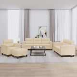 Ensemble de canapés 4 pcs avec coussins crème tissu microfibre