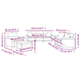 Ensemble de canapés 4 pcs coussins Gris foncé Tissu microfibre