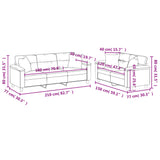 Ensemble de canapés 2 pcs avec coussins Beige Tissu microfibre