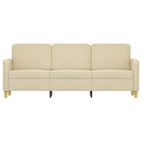 Canapé à 3 places Crème 180 cm Tissu