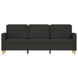 Canapé à 3 places Noir 180 cm Tissu