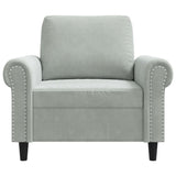 Fauteuil Gris clair 60 cm Velours