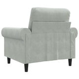 Fauteuil Gris clair 60 cm Velours