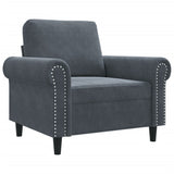 Fauteuil Gris foncé 60 cm Velours
