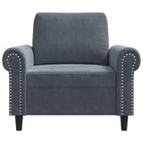 Fauteuil Gris foncé 60 cm Velours