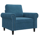 Fauteuil Bleu 60 cm Velours