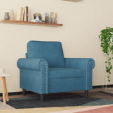 Fauteuil Bleu 60 cm Velours