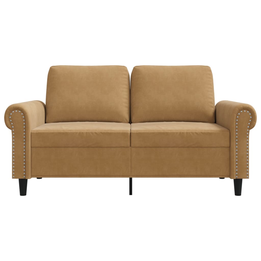 Canapé à 2 places Marron 120 cm Velours