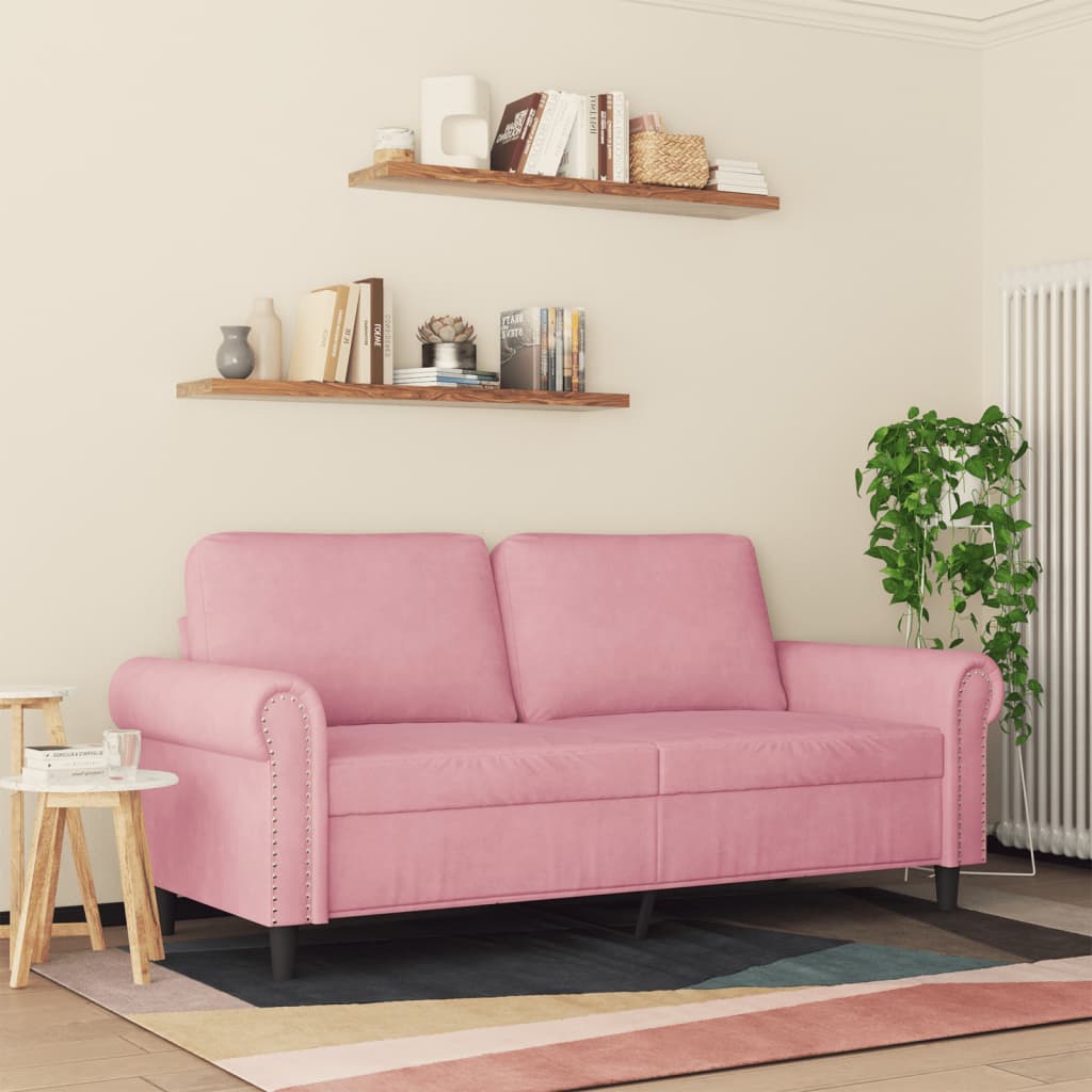 Canapé à 2 places Rose 140 cm Velours
