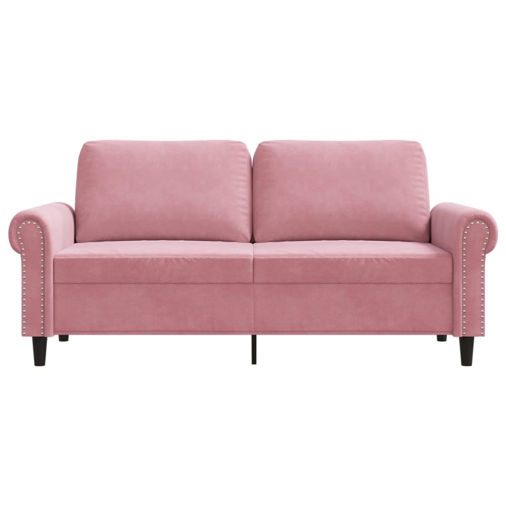 Canapé à 2 places Rose 140 cm Velours