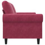 Canapé à 2 places Rouge bordeaux 140 cm Velours