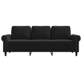 Canapé à 3 places Noir 180 cm Velours